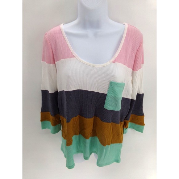 Lovely Melody Tops - Lovely Melody womens long sleeve waffle knit top size Small